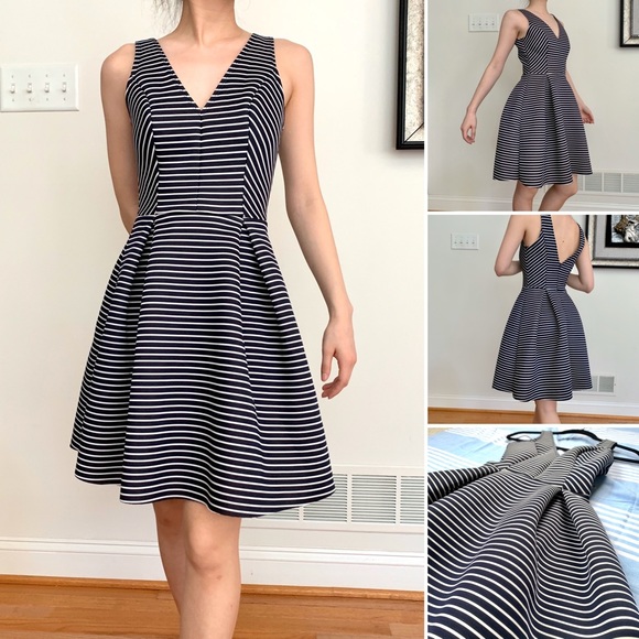 Aqua Dresses & Skirts - NWT AQUA Scuba Neoprene Striped Dress
